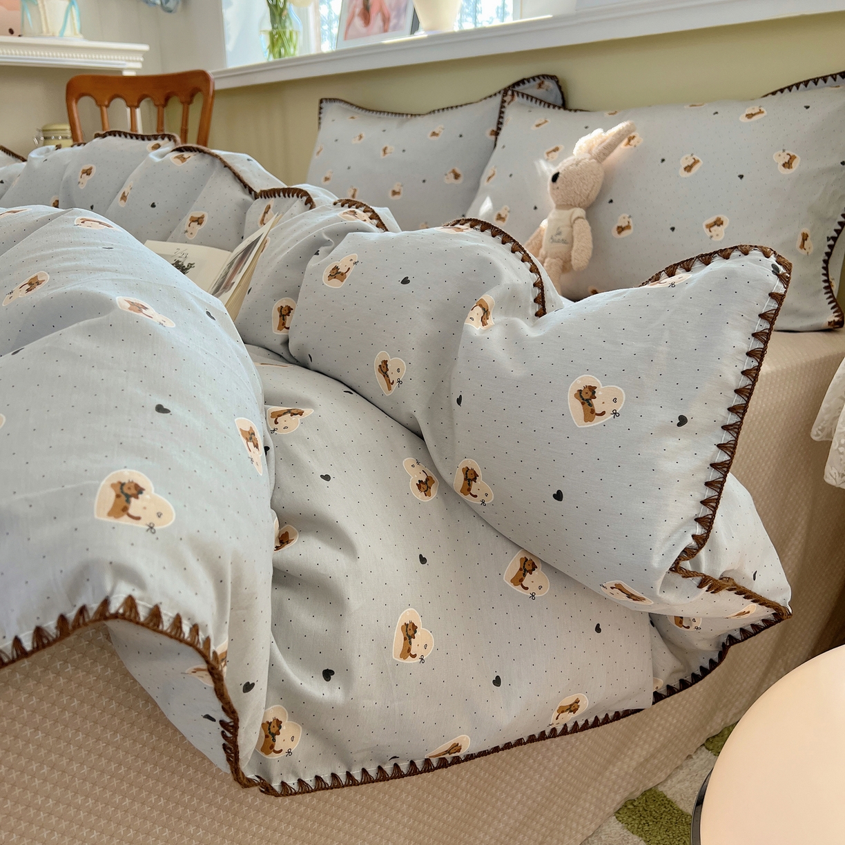 91家纺网 家纺一手货源 找家纺 （总）瑞莱 2025新款全棉印花贝壳边四件套