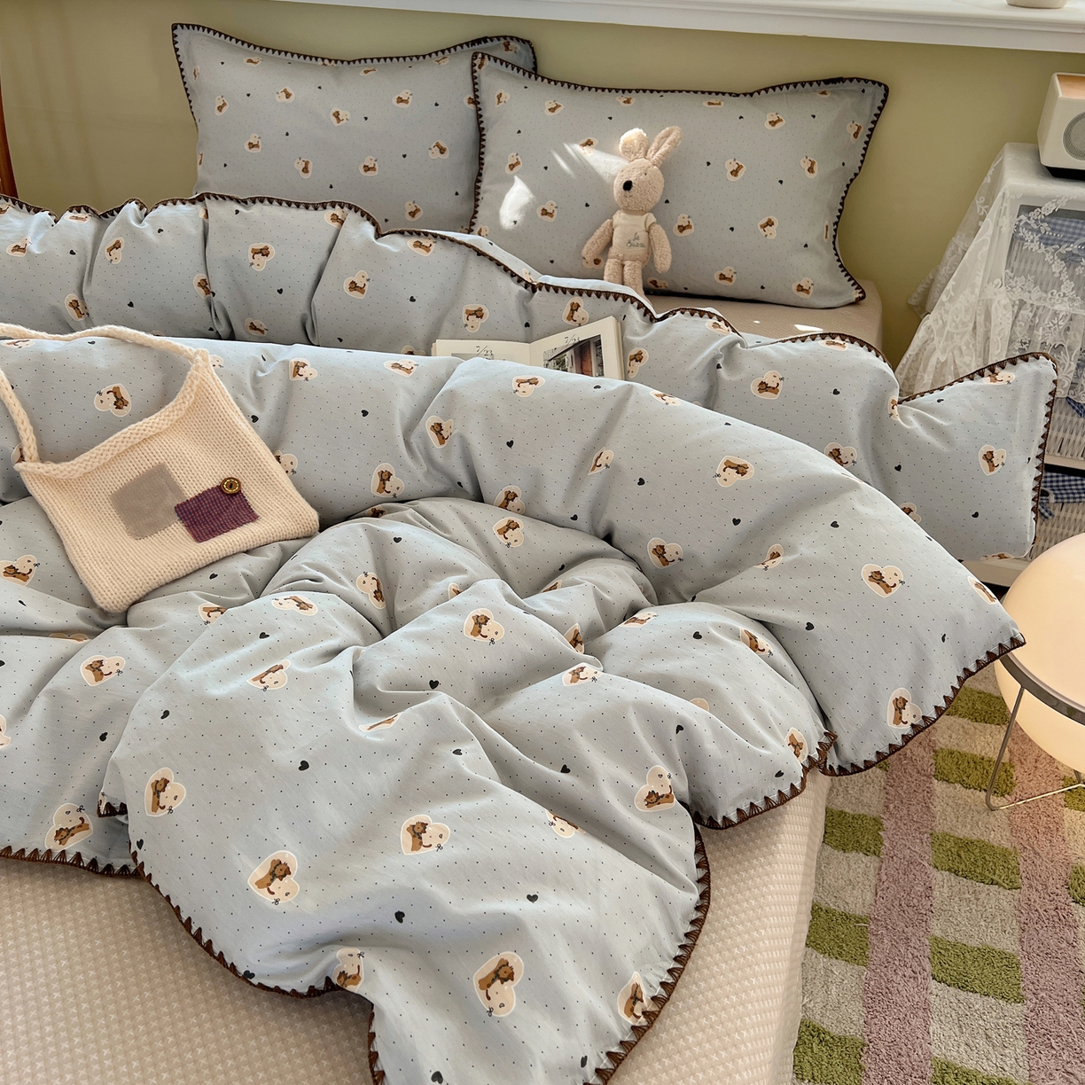 91家纺网 家纺一手货源 找家纺 （总）瑞莱 2025新款全棉印花贝壳边四件套