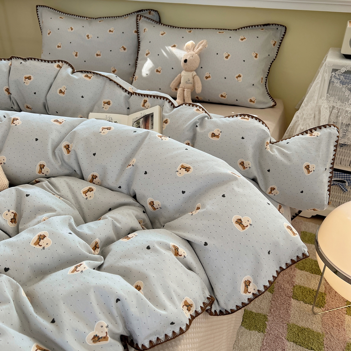 91家纺网 家纺一手货源 找家纺 （总）瑞莱 2025新款全棉印花贝壳边四件套