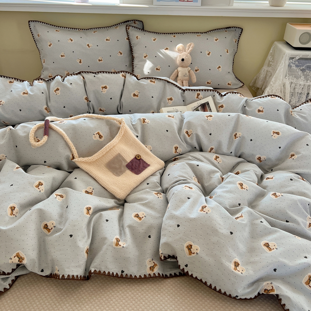 91家纺网 家纺一手货源 找家纺 （总）瑞莱 2025新款全棉印花贝壳边四件套