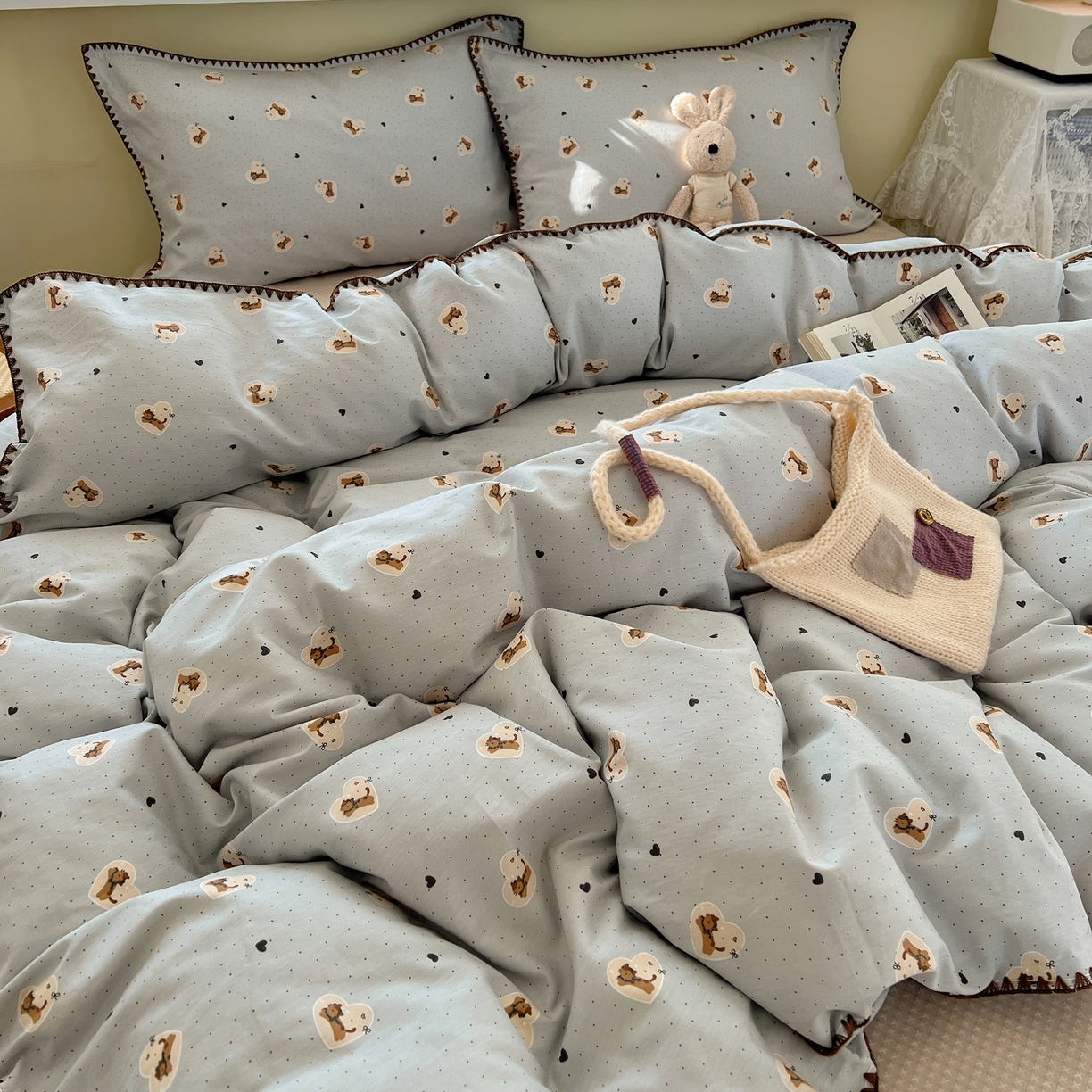 91家纺网 家纺一手货源 找家纺 （总）瑞莱 2025新款全棉印花贝壳边四件套