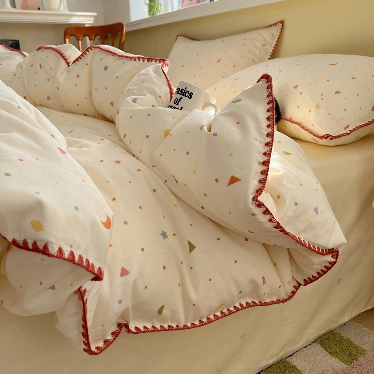 91家纺网 家纺一手货源 找家纺 （总）瑞莱 2025新款全棉印花贝壳边四件套