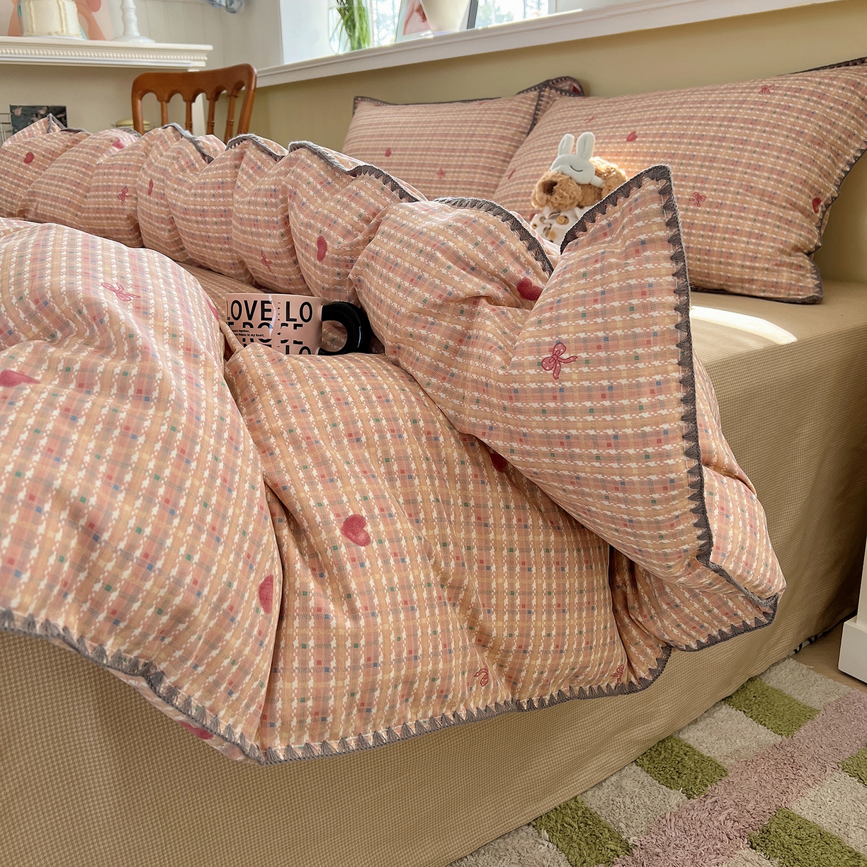 91家纺网 家纺一手货源 找家纺 （总）瑞莱 2025新款全棉印花贝壳边四件套