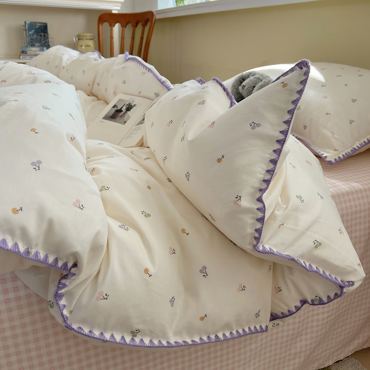 91家纺网 家纺一手货源 找家纺 （总）瑞莱 2025新款全棉印花贝壳边四件套