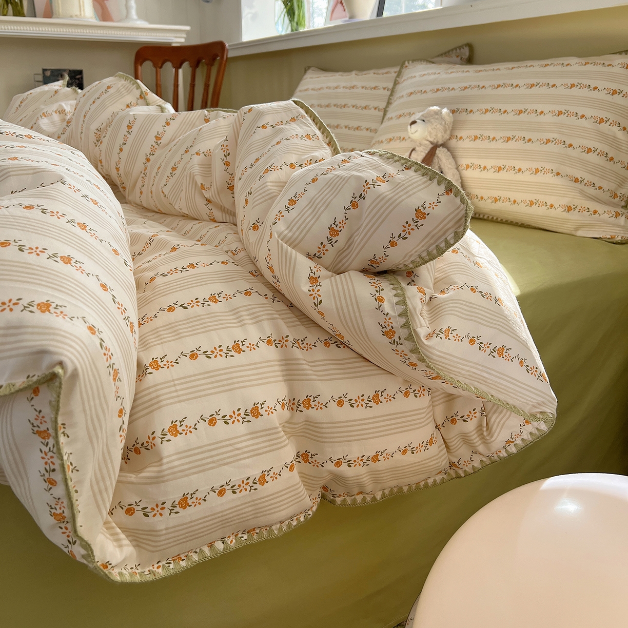 91家纺网 家纺一手货源 找家纺 （总）瑞莱 2025新款全棉印花贝壳边四件套