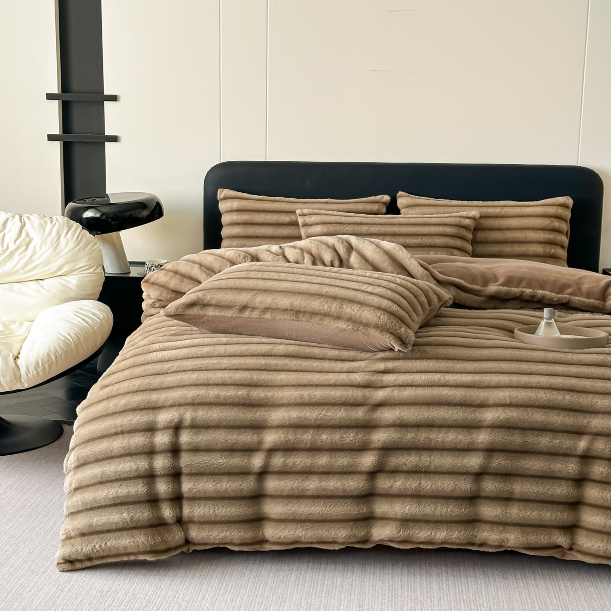 91家纺网 家纺一手货源 找家纺 （总）乐窝家纺仓储 2025新款复古美拉德兔毛绒仿皮草绒牛奶绒四件套不掉色量大价优