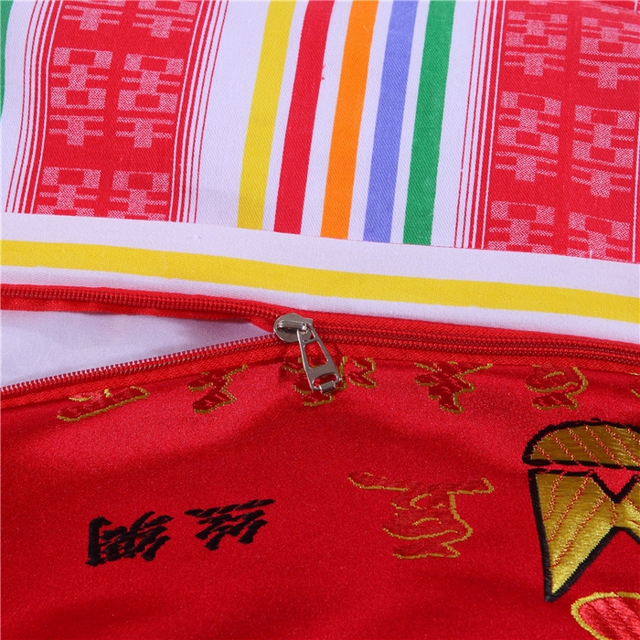 91家纺网 家纺一手货源 找家纺 浩情国际婚庆供货中心 2026新品婚庆结婚绸缎面全棉老粗布经典款被套被单龙凤呈祥百子图大红绿长期供货 花开富贵-绸缎被套 大红