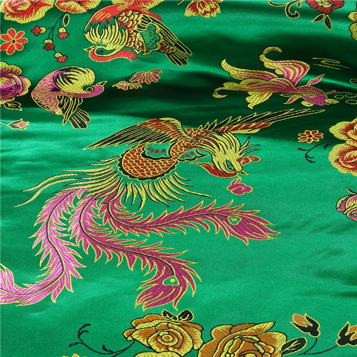91家纺网 家纺一手货源 找家纺 浩情国际婚庆供货中心 2026新品婚庆结婚绸缎面全棉老粗布经典款被套被单龙凤呈祥百子图大红绿长期供货 龙凤呈祥-绸缎被套 深绿色