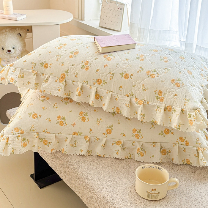 91家纺网 家纺一手货源 找家纺 雨田家纺 2025新款夹棉蕾丝床裙四件套 半岛花园