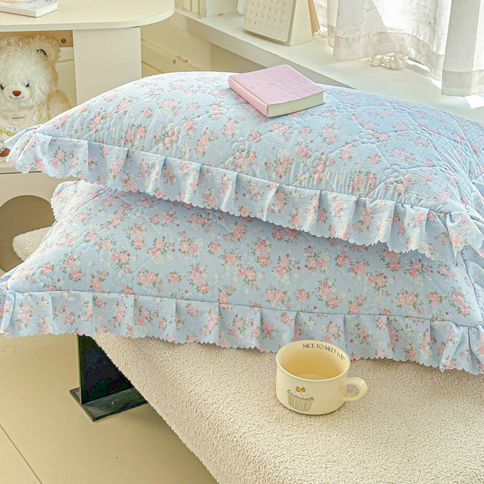 91家纺网 家纺一手货源 找家纺 雨田家纺 2025新款夹棉蕾丝床裙四件套 茉莉花园