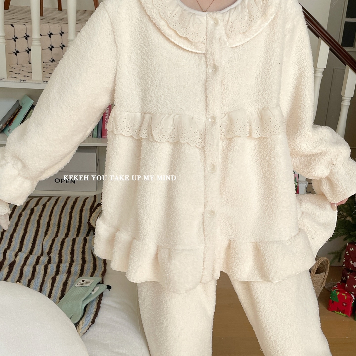 91家纺网 家纺一手货源 找家纺 （总）妍景家居生活馆 2025新款韩系圆领小蕾丝套装