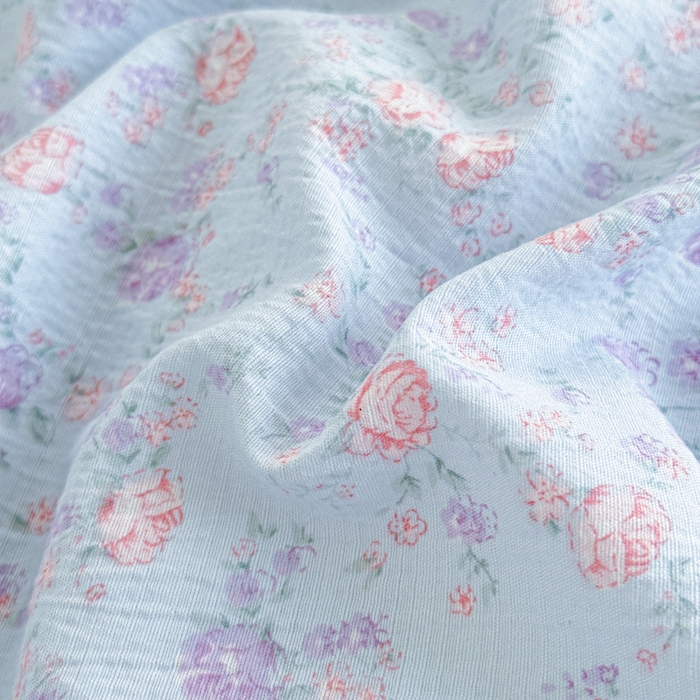 91家纺网 家纺一手货源 找家纺 雨田家纺 2025新款夹棉蕾丝单床裙床裙单件 淡紫树叶