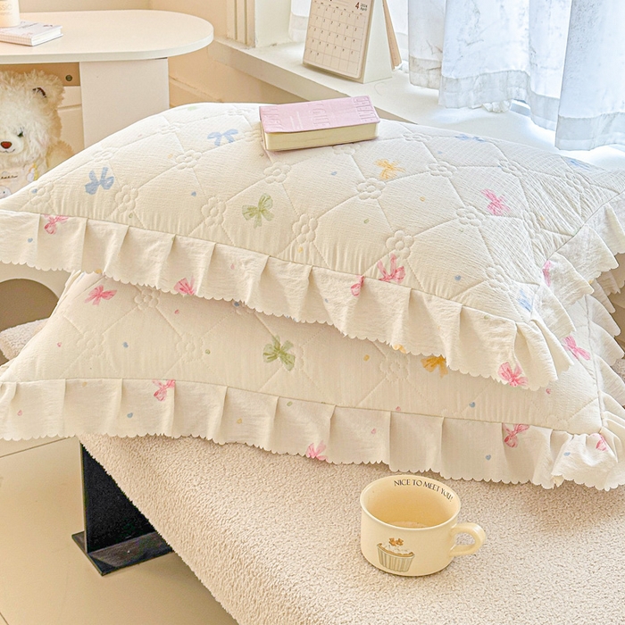 91家纺网 家纺一手货源 找家纺 雨田家纺 2025新款夹棉蕾丝单床裙床裙单件 蝴蝶结