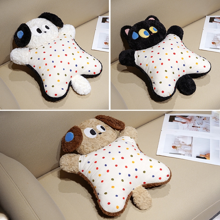 91家纺网 家纺一手货源 找家纺 （总）仟亿莱 2025新款大眼仔刷花捏捏豆袋抱枕