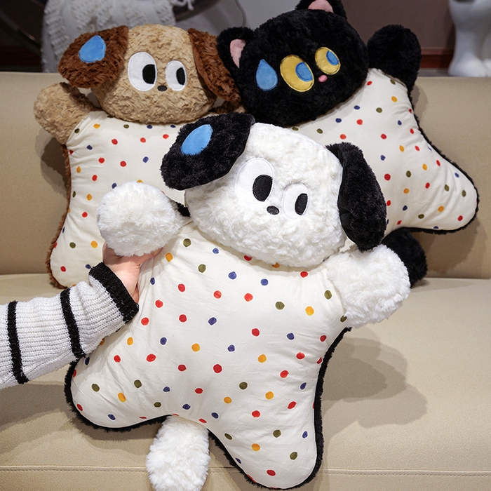 91家纺网 家纺一手货源 找家纺 仟亿莱 2025新款大眼仔刷花捏捏豆袋抱枕 组合图仅供展示不可下单