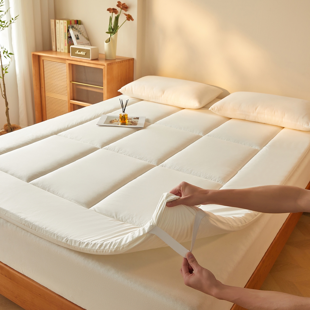 芊梵床垫 2025新款高克重新疆棉花床垫床褥子 白色