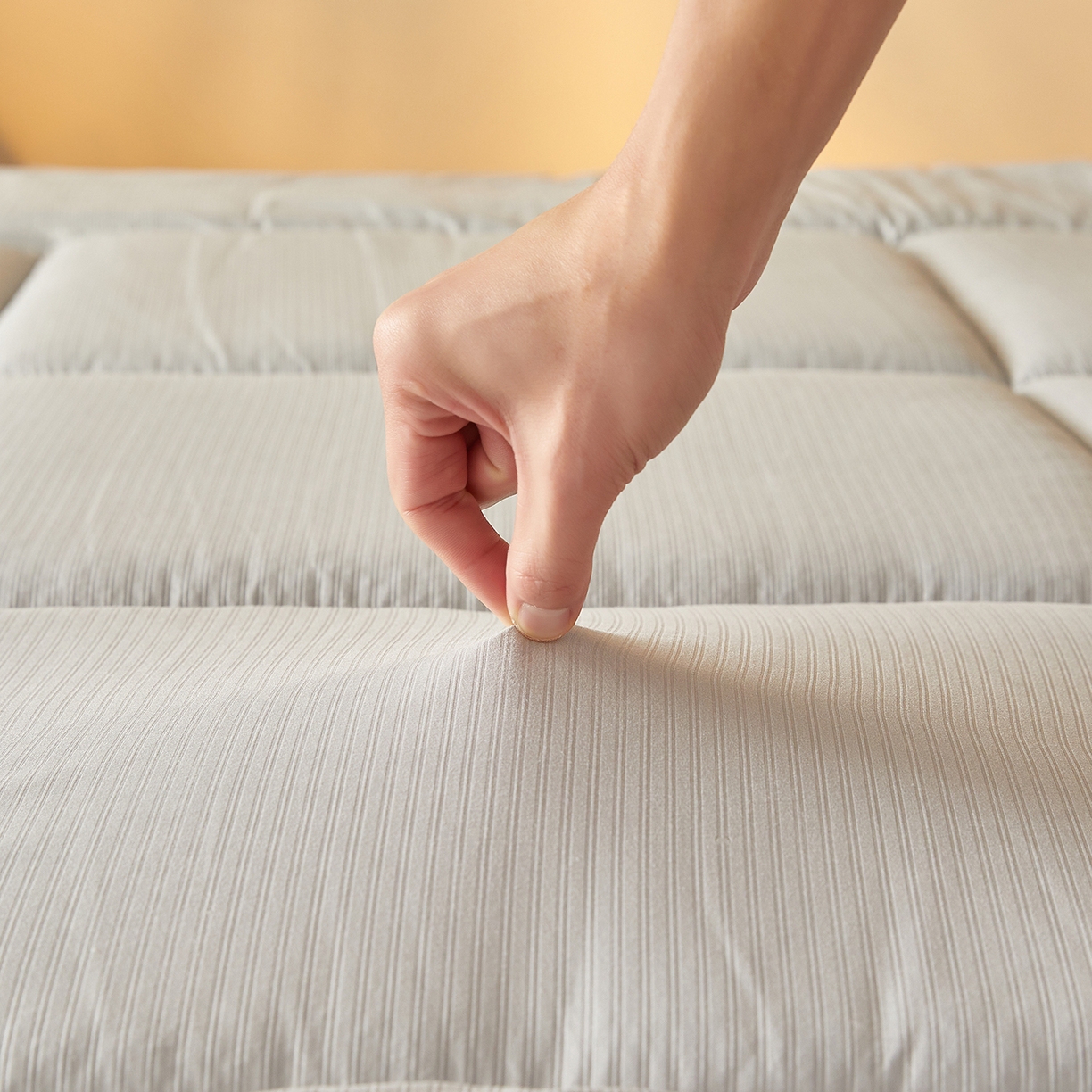 91家纺网 家纺一手货源 找家纺 芊梵床垫 2025新款高克重新疆棉花床垫床褥子 灰色