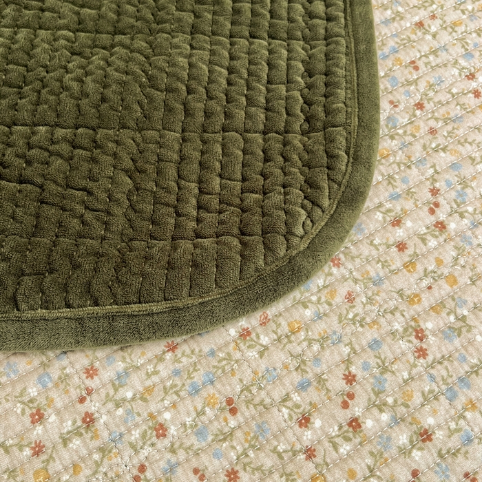 91家纺网 家纺一手货源 找家纺 床盖工厂店 2025新款全棉纯棉纱布加宝宝绒填充棉花床盖三件套 柔乡-绿