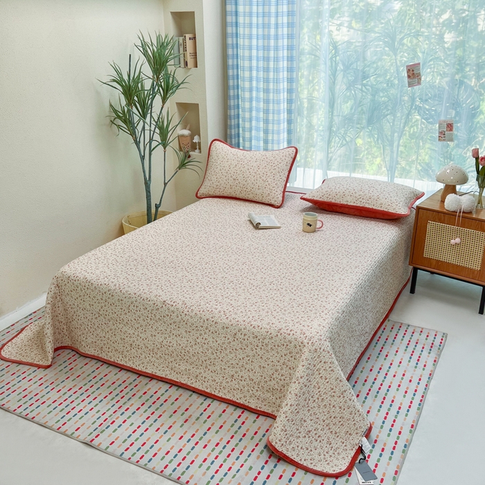 91家纺网 家纺一手货源 找家纺 床盖工厂店 2025新款全棉纯棉纱布加宝宝绒填充棉花床盖三件套 晚舟小版-黄