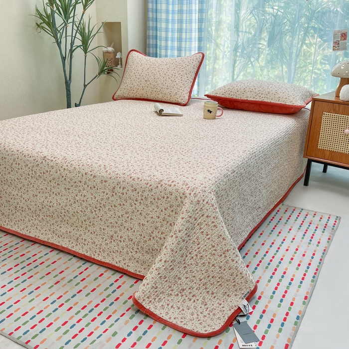 91家纺网 家纺一手货源 找家纺 床盖工厂店 2025新款全棉纯棉纱布加宝宝绒填充棉花床盖三件套 晚舟小版-黄