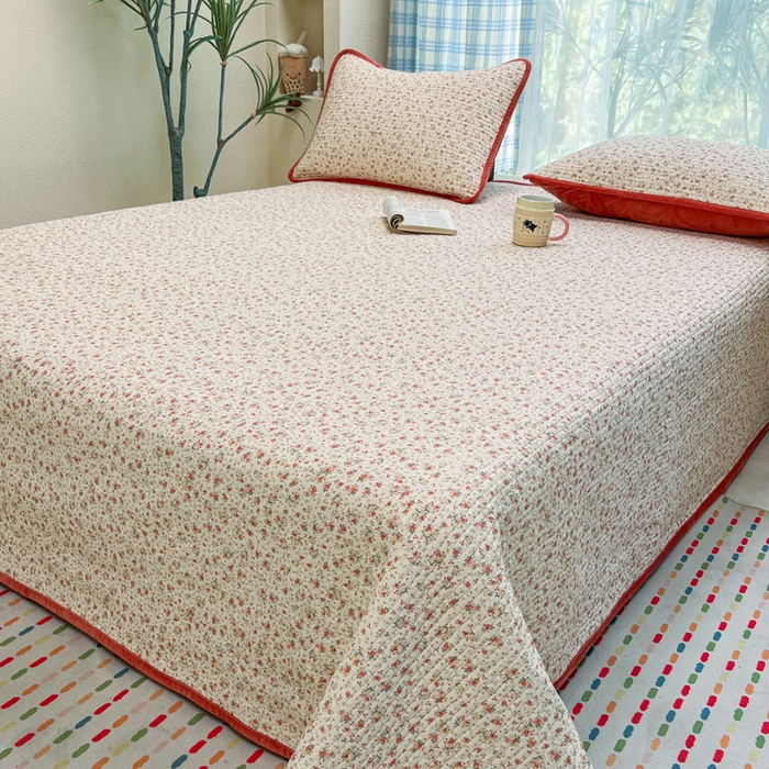 91家纺网 家纺一手货源 找家纺 床盖工厂店 2025新款全棉纯棉纱布加宝宝绒填充棉花床盖三件套 晚舟小版-黄