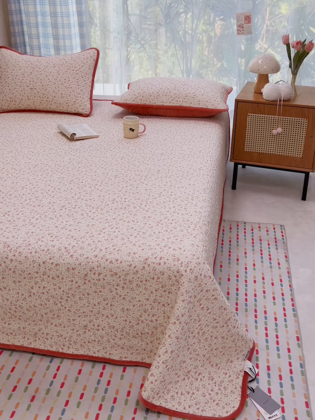 91家纺网 家纺一手货源 找家纺 床盖工厂店 2025新款全棉纯棉纱布加宝宝绒填充棉花床盖三件套 晚舟小版-黄