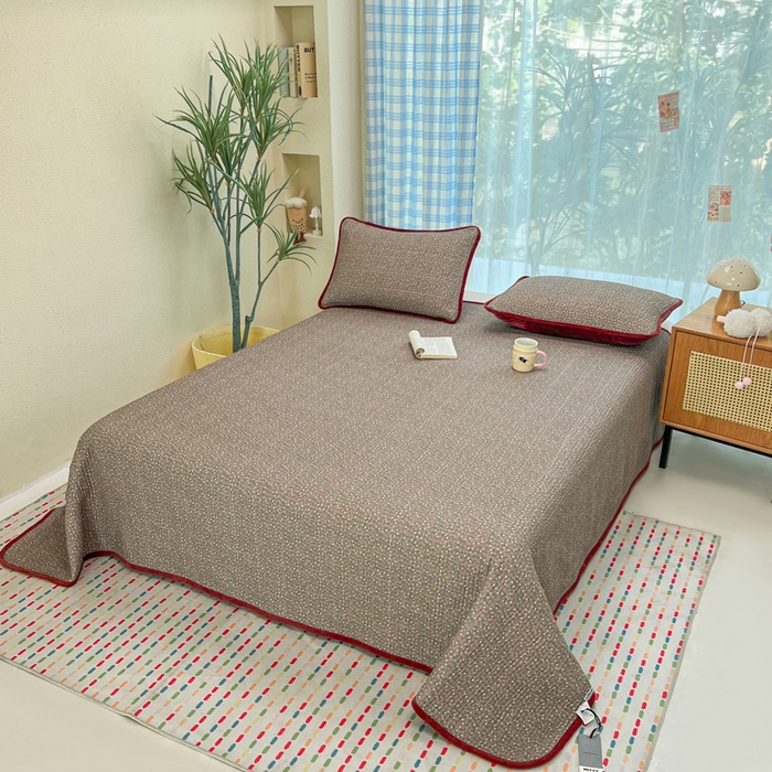 91家纺网 家纺一手货源 找家纺 床盖工厂店 2025新款全棉纯棉纱布加宝宝绒填充棉花床盖三件套 小雏菊-深绿