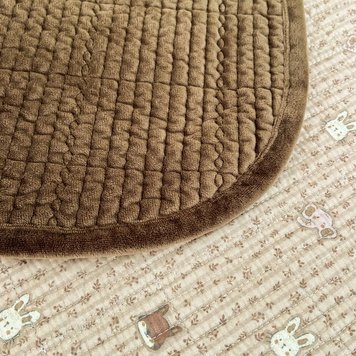 91家纺网 家纺一手货源 找家纺 床盖工厂店 2025新款全棉纯棉纱布加宝宝绒填充棉花床盖三件套 星月童话-棕