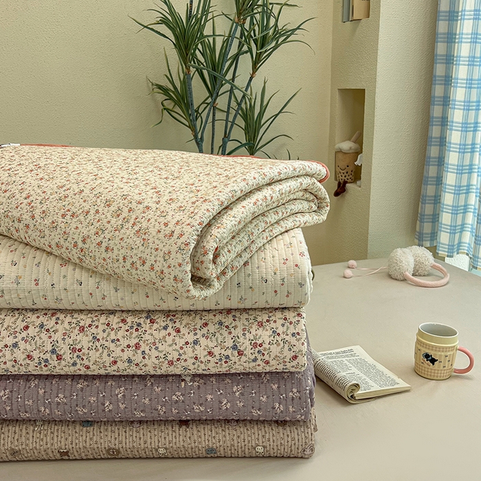 91家纺网 家纺一手货源 找家纺 床盖工厂店 2025新款全棉纯棉纱布加宝宝绒填充棉花床盖三件套 组合图仅供展示不可下单