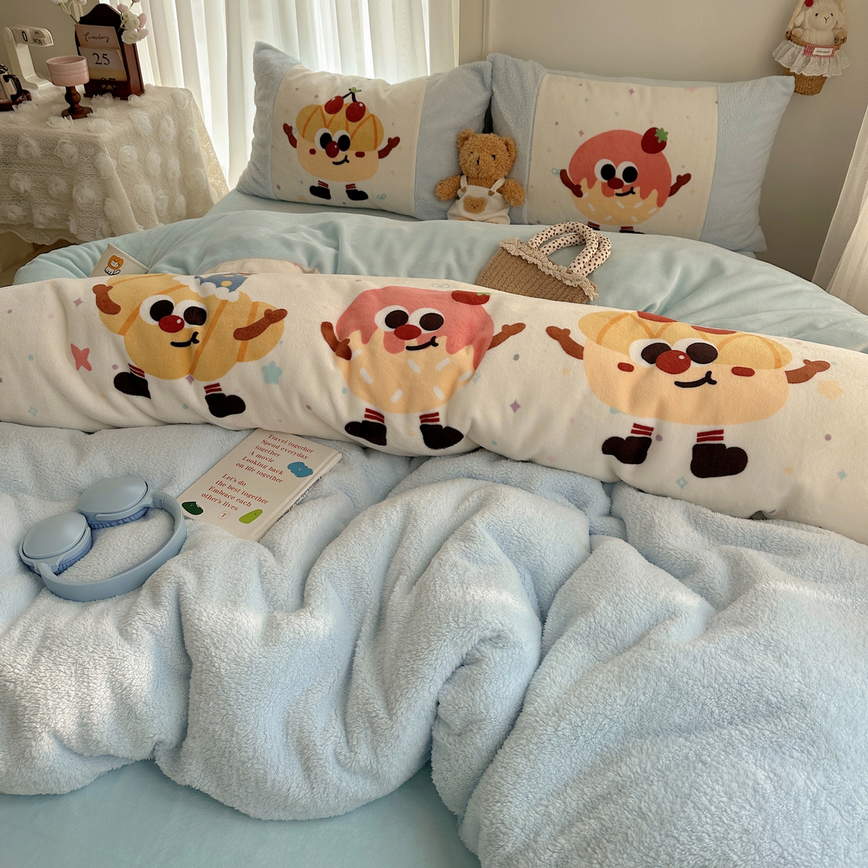 91家纺网 家纺一手货源 找家纺 （总）Sweet dreams甜梦 2025秋冬数码大版牛奶绒泰迪绒拼接四件套