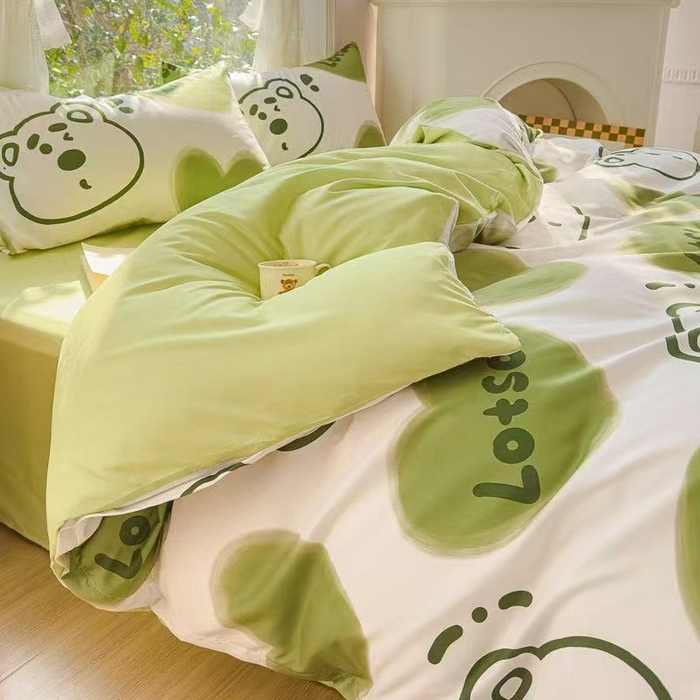 91家纺网 家纺一手货源 找家纺 （总）夏罗俪 2025新款夏罗俪芦荟棉四件套学生宿舍被套床单三件套活性印花四件套