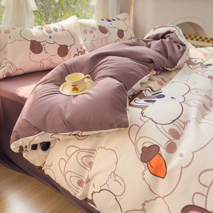 （总）夏罗俪 2025新款夏罗俪芦荟棉四件套学生宿舍被套床单三件套活性印花四件套