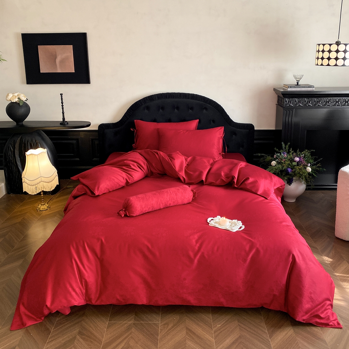 91家纺网 家纺一手货源 找家纺 （总）极简 2025新款秋冬款100S长绒棉精美提花系列四件套-蝶恋花语