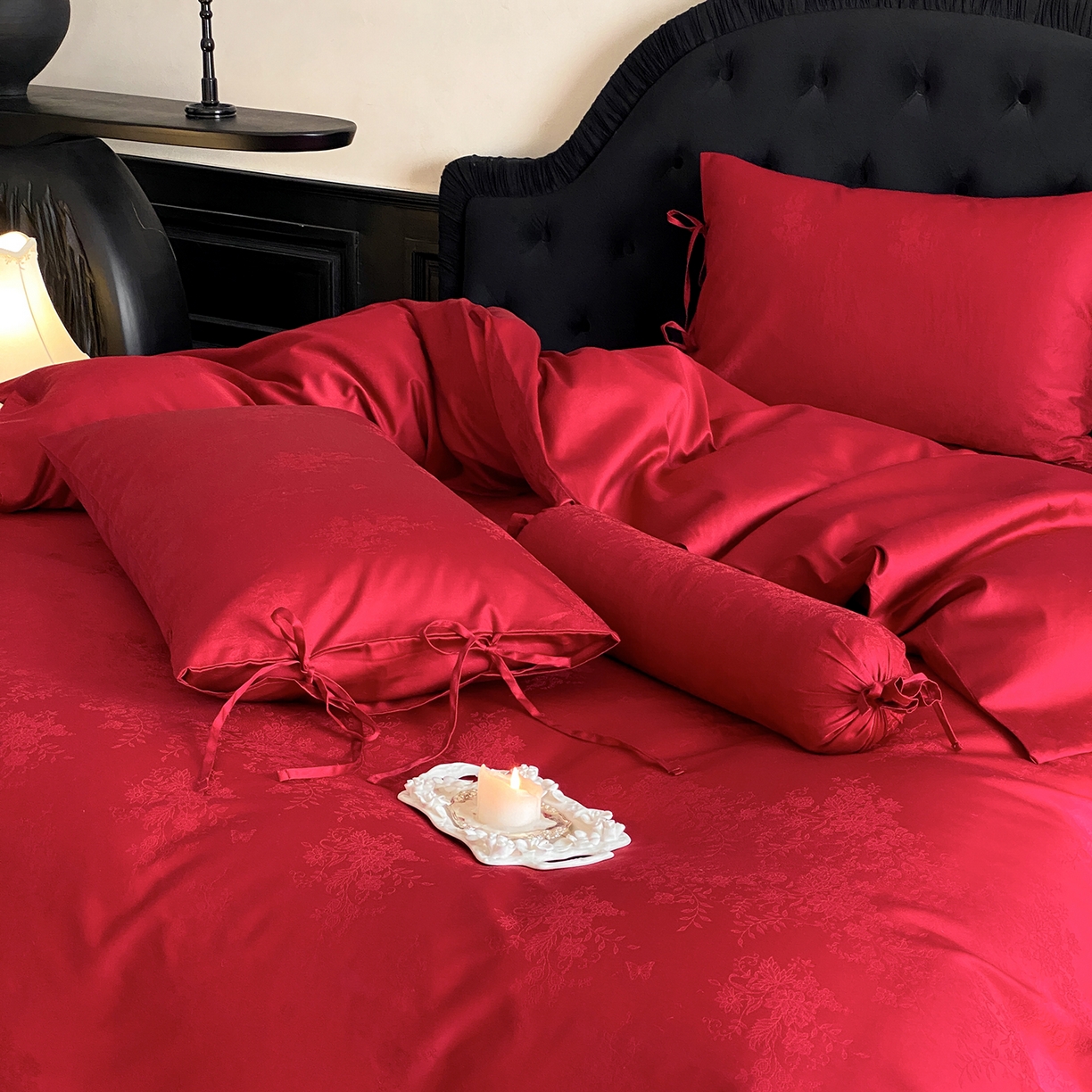 91家纺网 家纺一手货源 找家纺 （总）极简 2025新款秋冬款100S长绒棉精美提花系列四件套-蝶恋花语