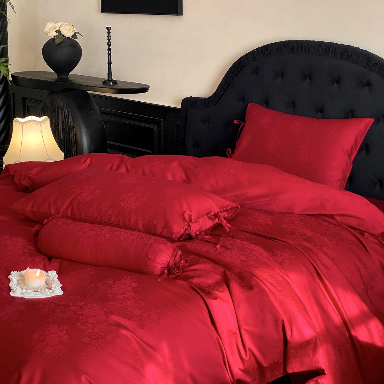 91家纺网 家纺一手货源 找家纺 （总）极简 2025新款秋冬款100S长绒棉精美提花系列四件套-蝶恋花语