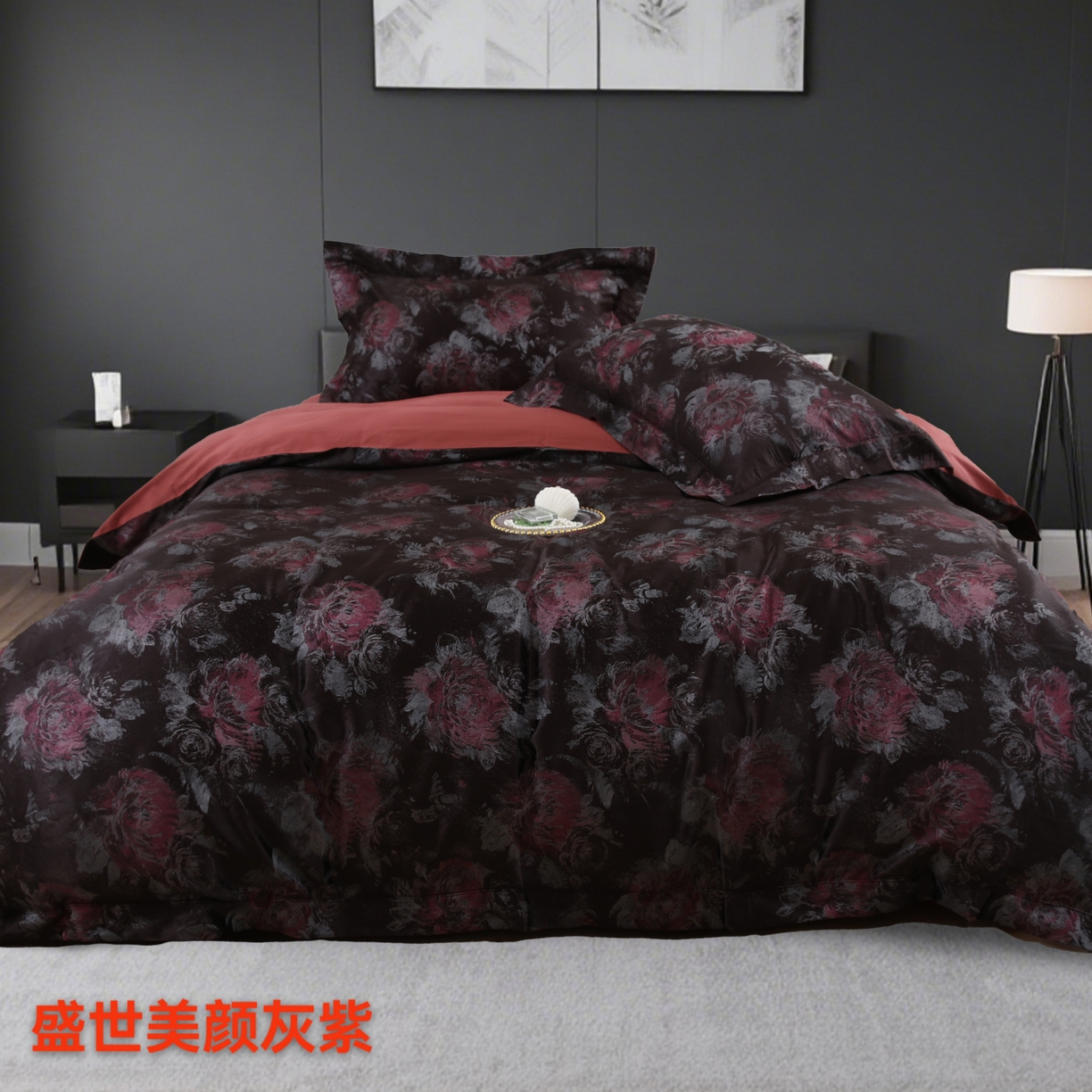 91家纺网 家纺一手货源 找家纺 （总）源舜家纺 2025新款新疆长绒棉色织大提花高精密金丝面料四件套