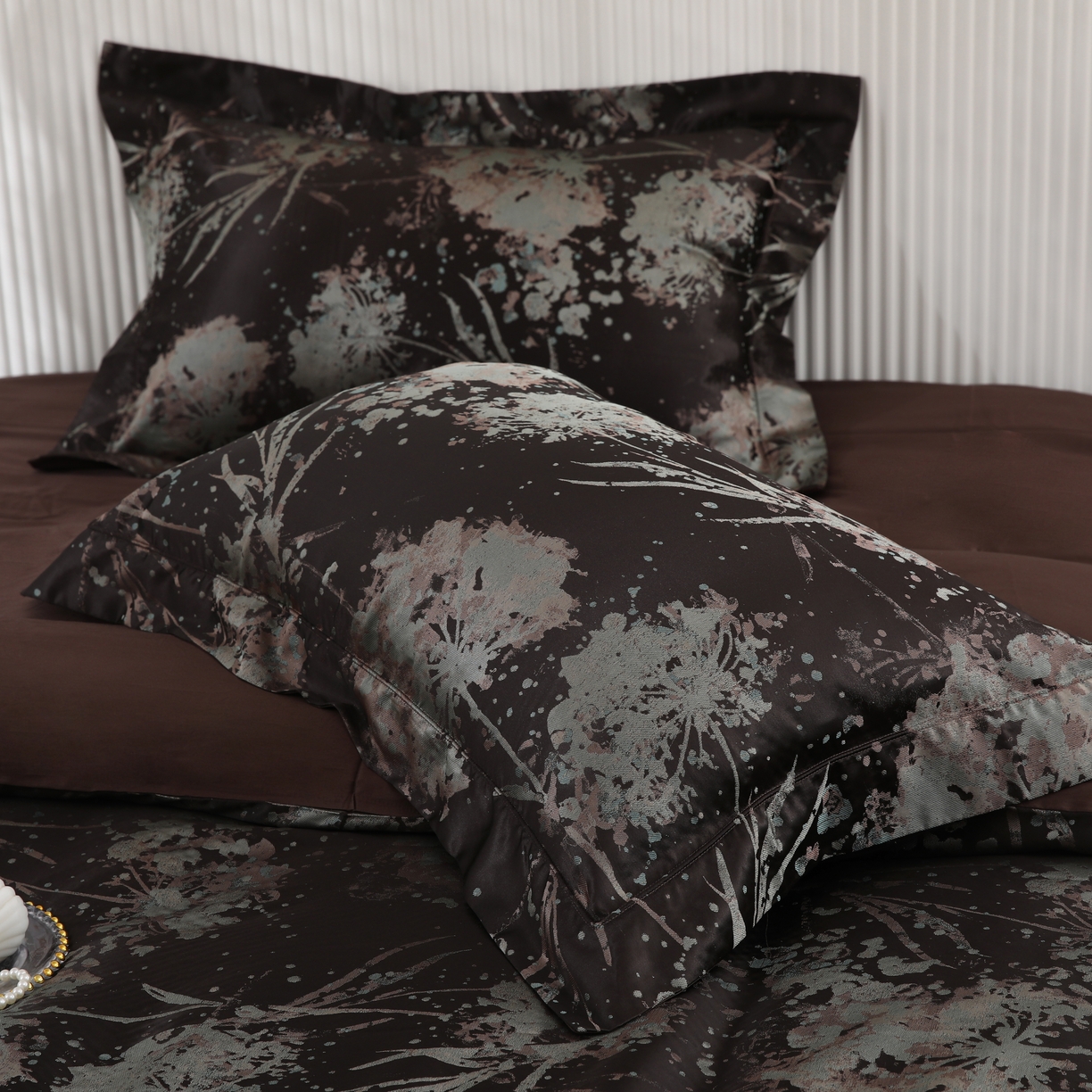 91家纺网 家纺一手货源 找家纺 源舜家纺 2025新款新疆长绒棉色织大提花高精密金丝面料四件套 曼莎绿