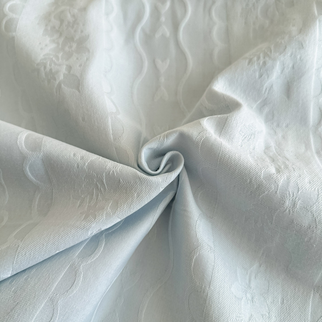 91家纺网 家纺一手货源 找家纺 禾时 2026新款长绒棉立体提花花边款四件套-星糖物语 星糖物语-淡蓝