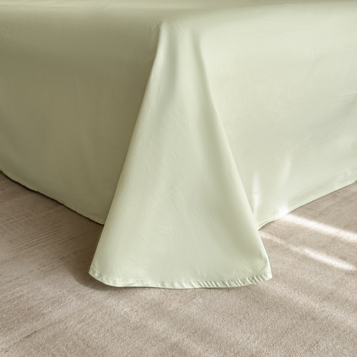 91家纺网 家纺一手货源 找家纺 禾时 2026新款长绒棉立体提花花边款四件套-星糖物语 星糖物语-浅绿