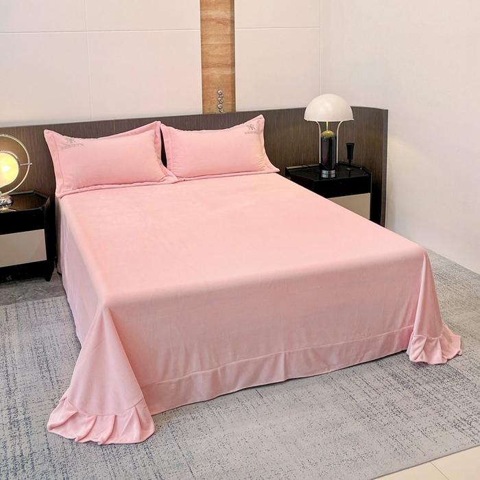 91家纺网 家纺一手货源 找家纺 星尚家纺 2025新款全消光A类230g牛奶绒四件套-维也纳 维也纳-樱花粉