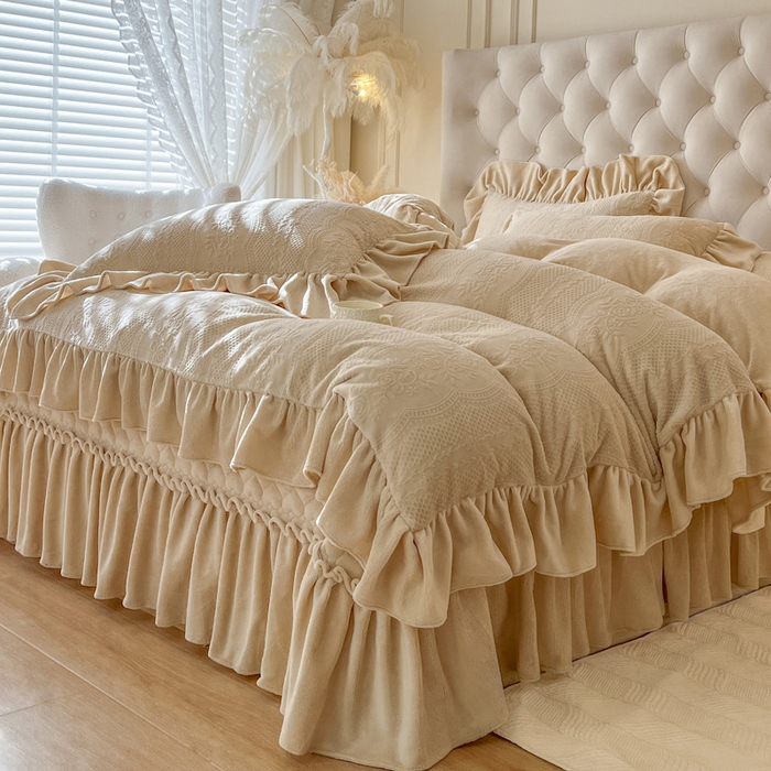 91家纺网 家纺一手货源 找家纺 （总）好儿喜家纺 2026新款雕花牛奶绒床盖四件套-秘享 （控价最低249元起）