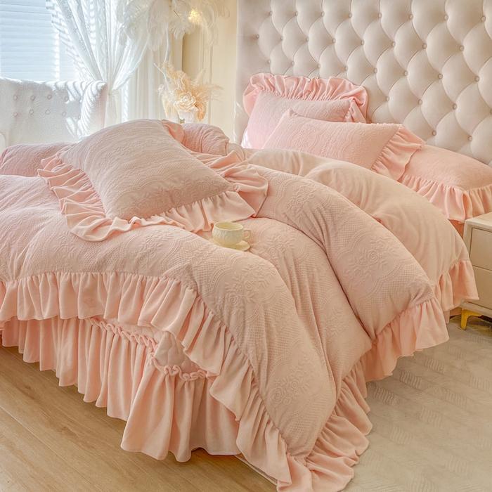 91家纺网 家纺一手货源 找家纺 （总）好儿喜家纺 2026新款雕花牛奶绒床盖四件套-秘享 （控价最低249元起）