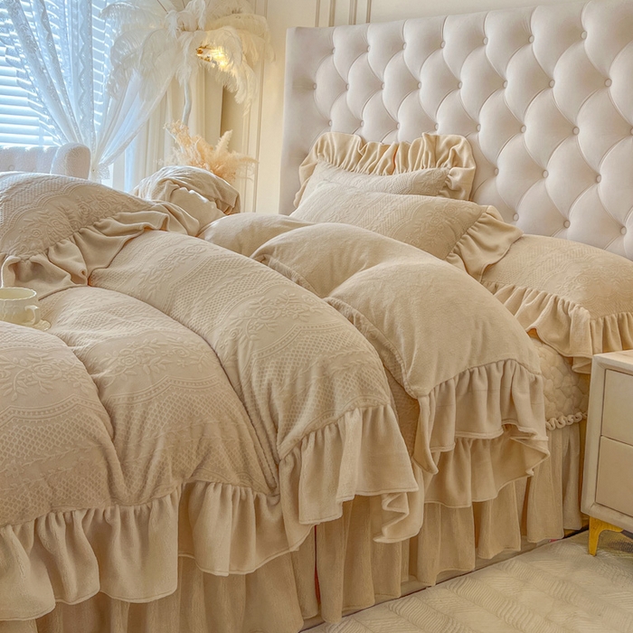 91家纺网 家纺一手货源 找家纺 （总）好儿喜家纺 2026新款雕花牛奶绒床盖四件套-秘享 （控价最低249元起）