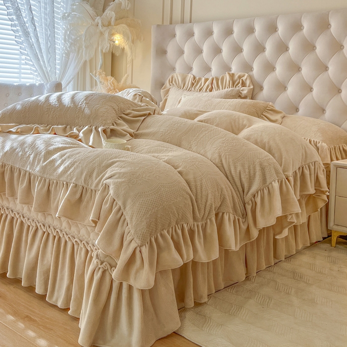 91家纺网 家纺一手货源 找家纺 （总）好儿喜家纺 2026新款雕花牛奶绒床盖四件套-秘享 （控价最低249元起）