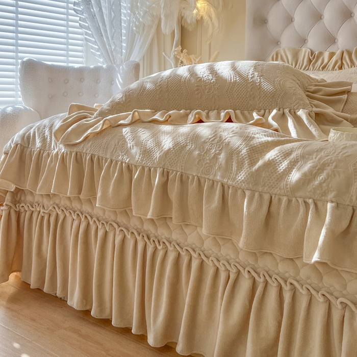 91家纺网 家纺一手货源 找家纺 （总）好儿喜家纺 2026新款雕花牛奶绒床盖四件套-秘享 （控价最低249元起）