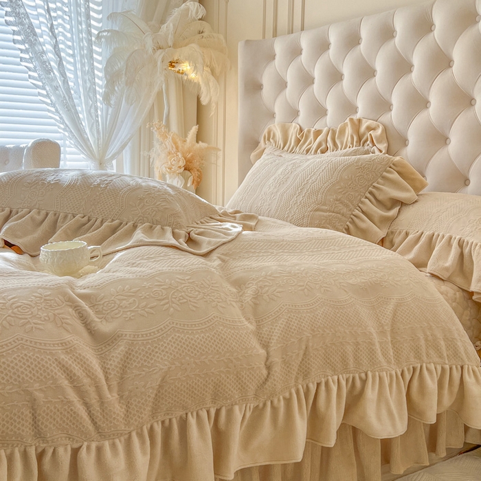 91家纺网 家纺一手货源 找家纺 （总）好儿喜家纺 2026新款雕花牛奶绒床盖四件套-秘享 （控价最低249元起）