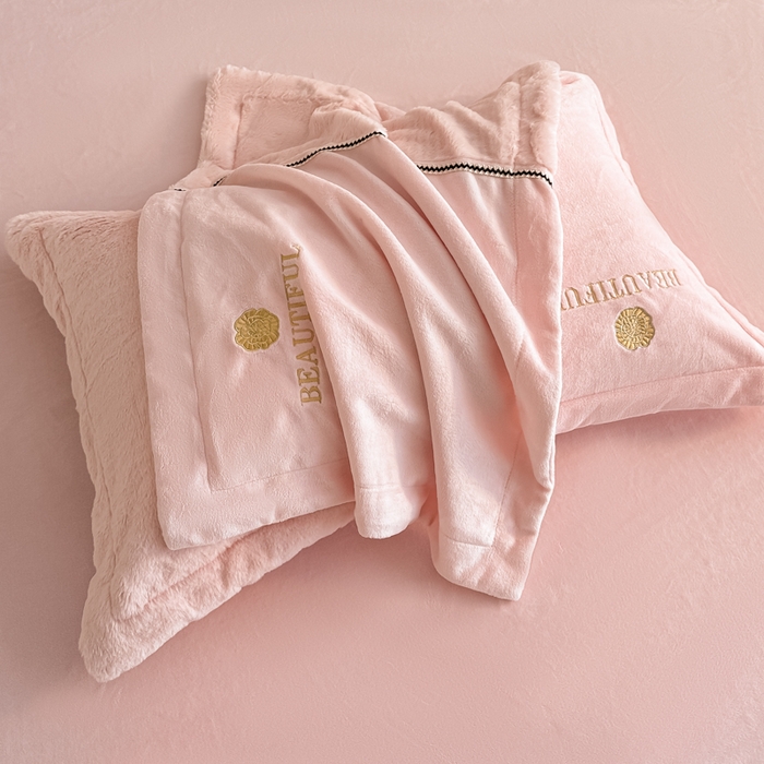 91家纺网 家纺一手货源 找家纺 （总）金窝窝家纺 2025新款轻奢双拼全消光牛奶绒四件套-安娜