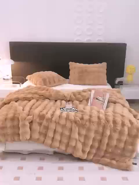 91家纺网 家纺一手货源 找家纺 坦客毯业 2025新款轻奢纯色托斯卡纳兔毛绒大泡泡绒毛毯双面都是兔毛高密高克重可供跨境外贸出口 托斯-高雅棕色