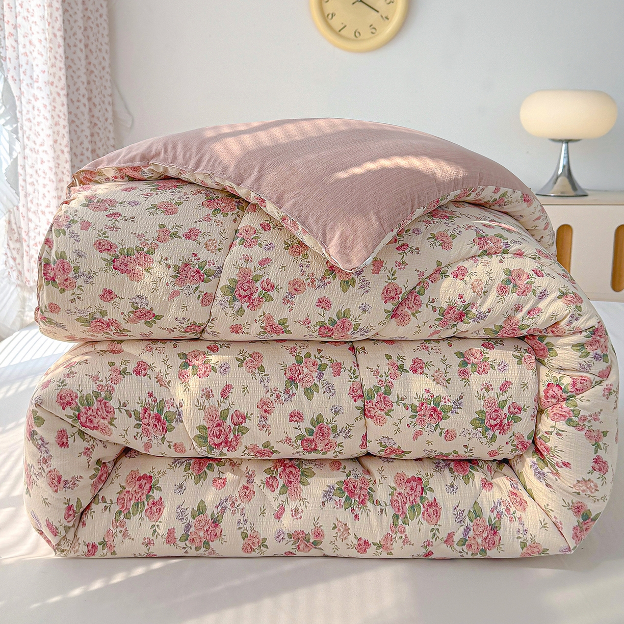 91家纺网 家纺一手货源 找家纺 （总）桔禾家纺 2026新款云感有氧双层纱冬被抗菌被春秋被被子被芯