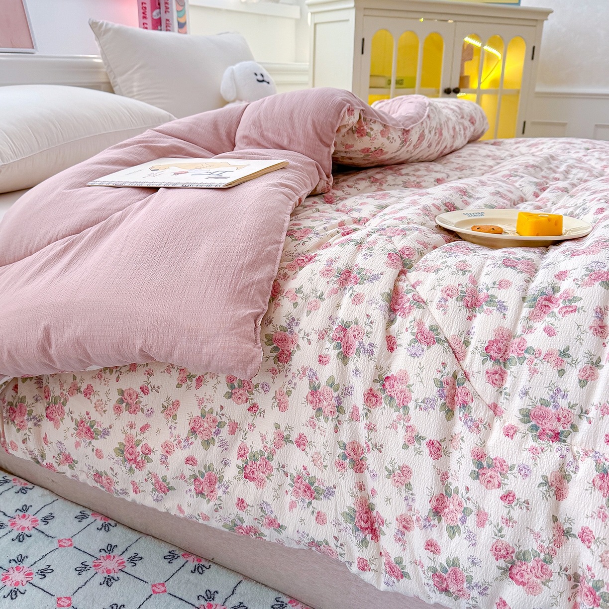 91家纺网 家纺一手货源 找家纺 （总）桔禾家纺 2026新款云感有氧双层纱冬被抗菌被春秋被被子被芯